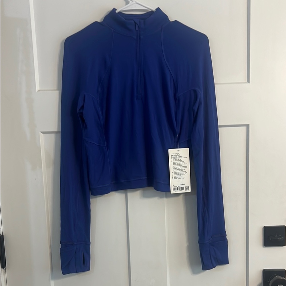 Lululemon Rulu Cropped Half Zip, Size 8, Blue Purple Color, NWT 💙💙💙